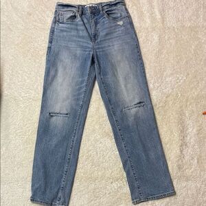 Daze Women’s Denim High Rise Distressed Straight Leg Jean Sz 28